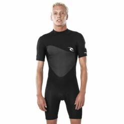 Rip Curl Omega 1.5mm Back-Zip Shorty Wetsuit - Black