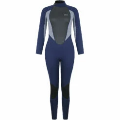 Typhoon Womens Storm3 3/2mm Backzip Wetsuit - Navy/ Grey Marl